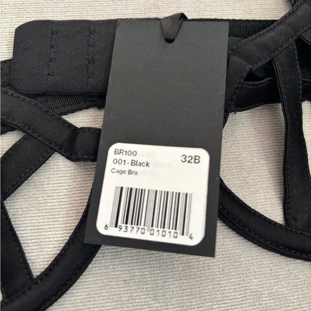 Kiki De Montpatnasse Black Silk Voyeur Cage Balconette Cutout Bra Size 32B - Picture 6 of 9